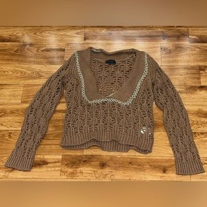 Paul smith crocheted sweater in dark tan/caramel color size medium